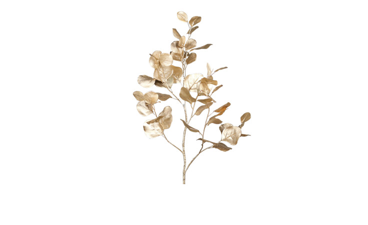 Eukalyptuszweig 86 cm aus Kunststoff in gold.