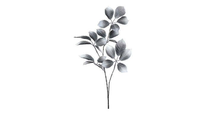 Laubzweig 74 cm aus Kunststoff in grau.