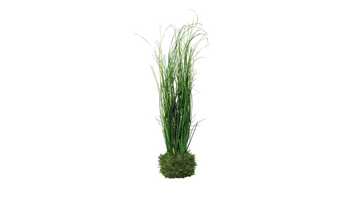 Gras 44 cm aus Kunststoff in grün, sowie ein Erdball in grün.