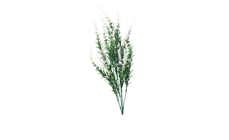 Veronica-Busch 60 cm aus Kunststoff in weiß mit grünen Stiel und Blätter.