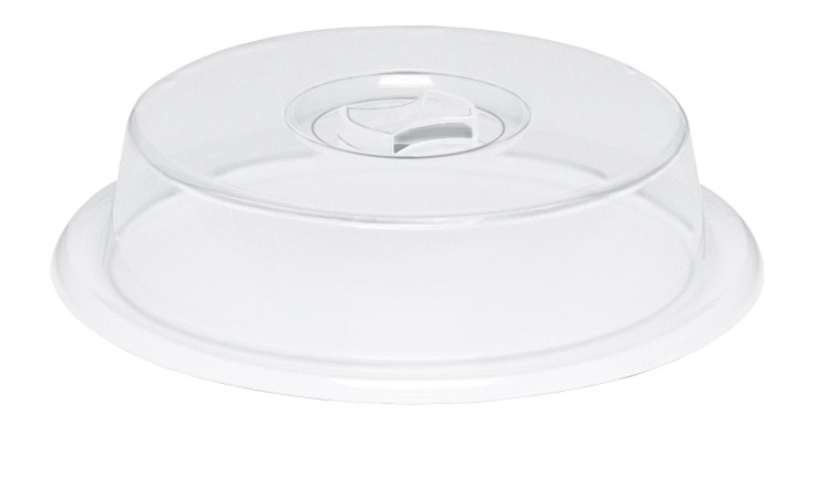 Emsa Abdeckhaube Micro Family 27 cm: transparente, belüftete Mikrowellenhaube zum Schutz vor Spritzern und zum Abdecken von Tellern.