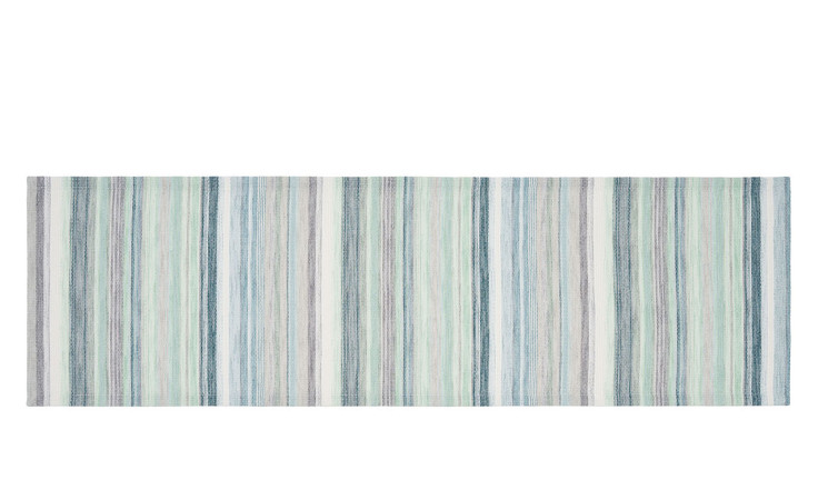 Ambiente Trendlife Tischläufer Pina Colada, 40x140 cm, Salbei Grün/Beige/Blau/Weiß, weiche Synthetikfaser.