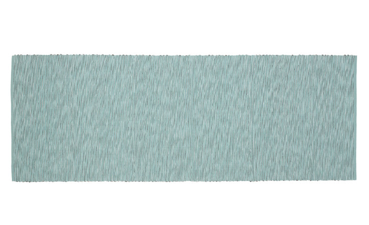 Ambiente Trendlife Tischläufer Meran, 50x140 cm, aqua-blau, rechteckig mit welligem, geripptem Muster.