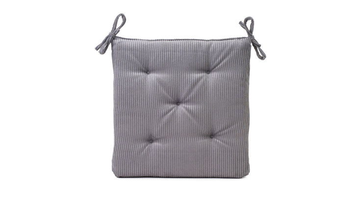 Ambiente Trendlife Sitzkissen Capri 40x40 cm, graues quadratisches Jacquardkissen in Anthrazit mit Eckbändern.