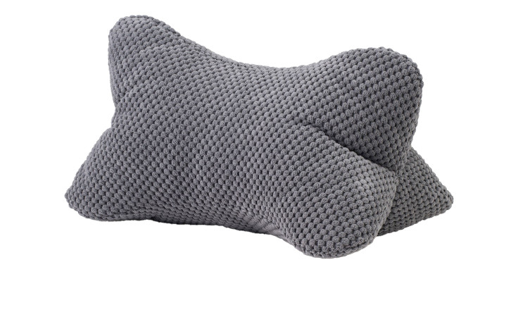 Lesekissen Sven 40 x 25 cm von Ambiente Trendlife, graues Strukturkissen in Knochenform aus Anthrazit Synthetikfaser.