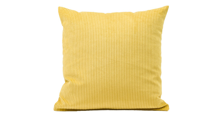 Ambiente Trendlife Kissen Capri 60 x 60 cm in Senf-Gelb Cord, gerippt, vor weißem Hintergrund abgebildet.