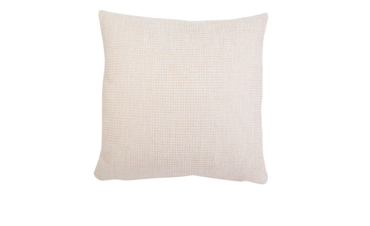 Kissenhülle Dallas 50 x 50 cm von Ambiente Trendlife, quadratisches cremefarbenes Kissen mit Synthetikbezug auf weißem Untergrund.