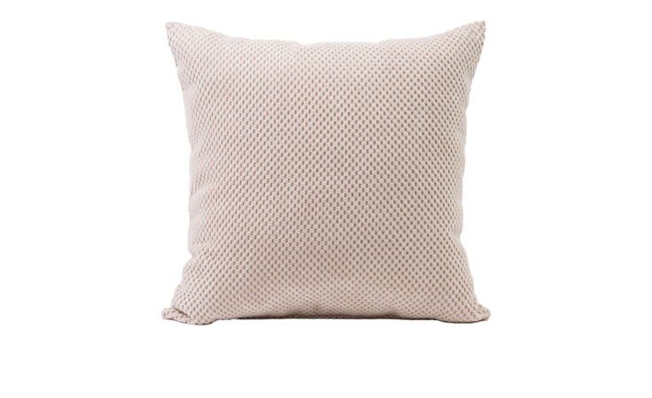 Ambiente Trendlife Kissenhülle Sven 60x60 cm in hellrosa mit Strickmuster, weiche Synthetikfaser, abgebildet auf weiß.