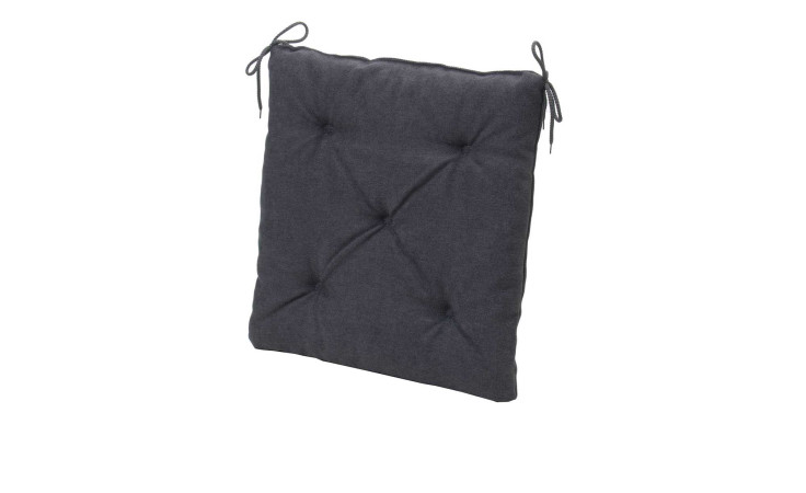 Ambiente Trendlife Sitzkissen Darco 40x40 cm: dunkelgrau, getuftet, mit Eckbändern und weicher Schaumstofffüllung.