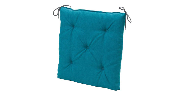 Sitzkissen Darco 40x40 cm von Ambiente Trendlife: Kunstfaser, Schaumstoff-Füllung, Knopf-Tufting, Bindebänder.