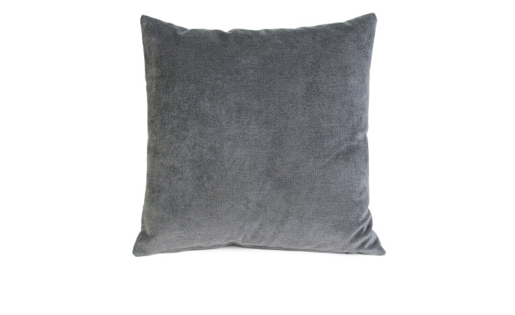 Die Kissenhülle Muri 50 x 50 cm von Ambiente Trendlife in Anthrazit hat einen weichen, strukturierten Stoff auf weißem Grund.