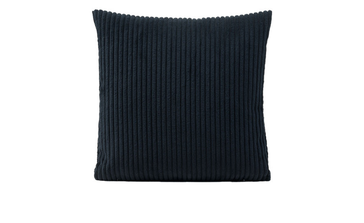 Die Kissenhülle Anafi 40 x 40 cm von Ambiente Trendlife in Schwarz mit gerippter Synthetikfaser-Struktur.