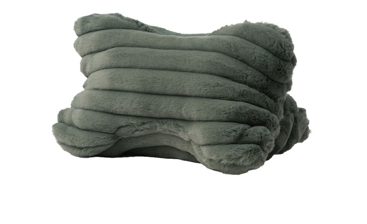 Das Lesekissen Vito 40 x 25 cm von Ambiente Trendlife ist salbei grün, gerippt und hat eine weiche, fellartige Struktur.