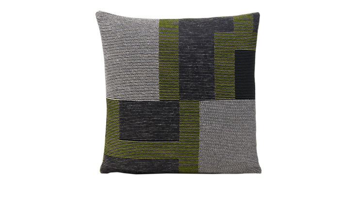Ambiente Trendlife Kissenhülle Tosca 40x40 cm, Mischgewebe, Geometrisches Muster in Schwarz, Grau & Dunkelgrün.