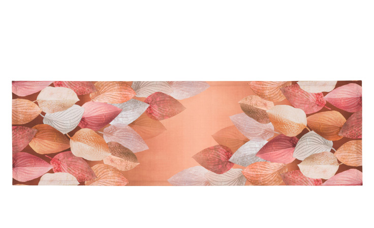 Tischläufer Vapiano 40x140cm von Ambiente Trendlife mit bunten Herbstblättern in Zimt Braun, Pink & Orange.