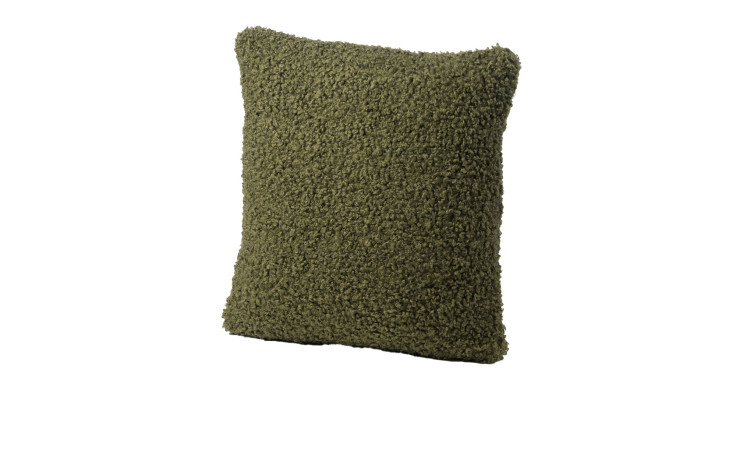 Die Kissenhülle Rolf 50 x 50 cm von Ambiente Trendlife in strukturiertem dunkelgrün ist auf weißem Grund abgebildet.