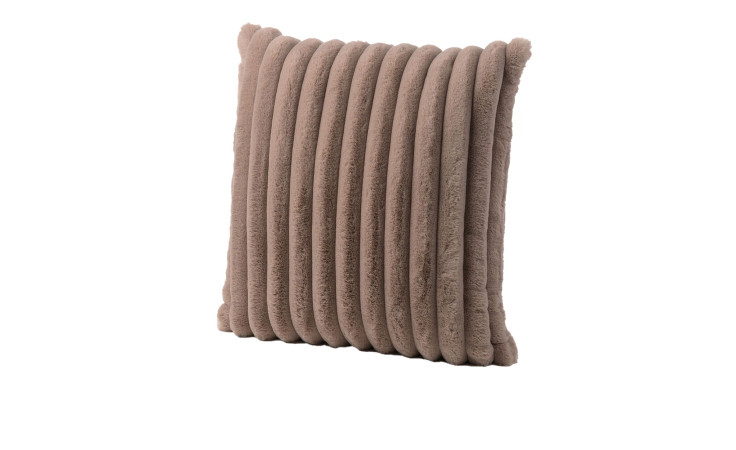 Die Kissenhülle Vito 50x50cm von Ambiente Trendlife ist eine taupefarbene, gerippte Synthetikfaser-Kissenhülle.
