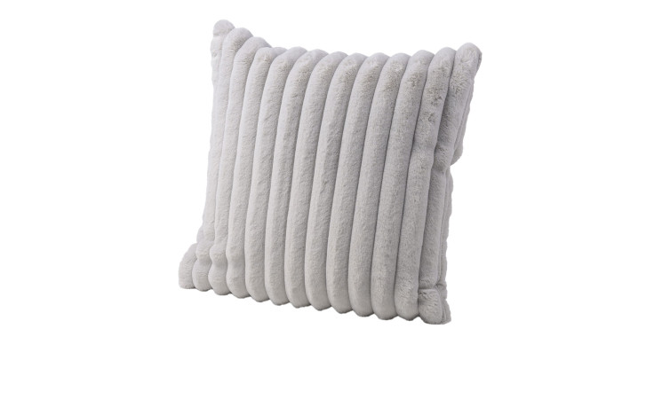 Eine quadratische, silber gerippte Kissenhülle Vito 50 x 50 cm von Ambiente Trendlife auf weißem Grund.