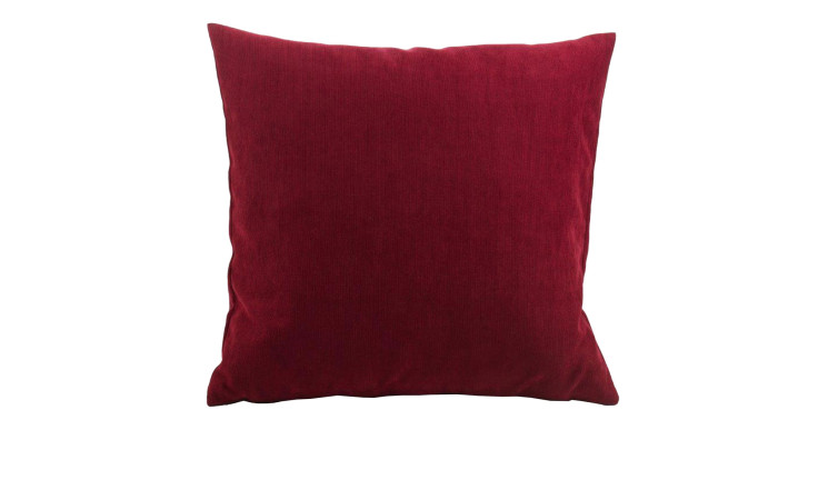 Die Ambiente Trendlife Kissenhülle Dante 50 x 50 cm aus bordeauxfarbenem Samt mit unifarbenem Muster ist auf Weiß abgebildet.