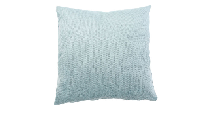 Die Kissenhülle Muri 50 x 50 cm von Ambiente Trendlife in aquablauer Synthetikfaser, abgebildet auf Weiß.