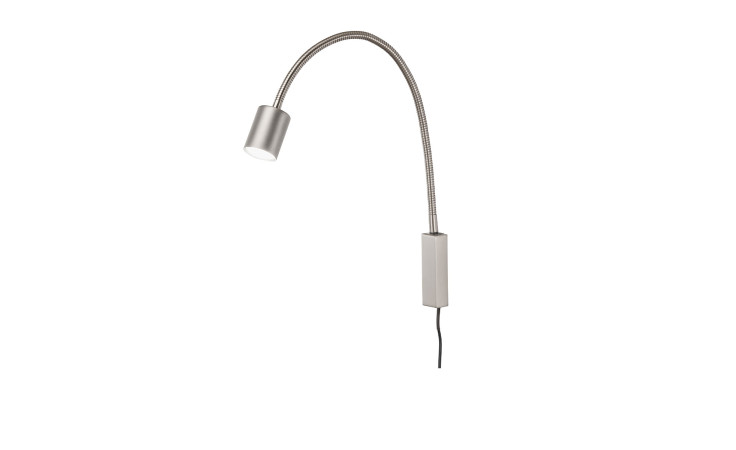 Bettleuchte Justi nickelfarben matt.