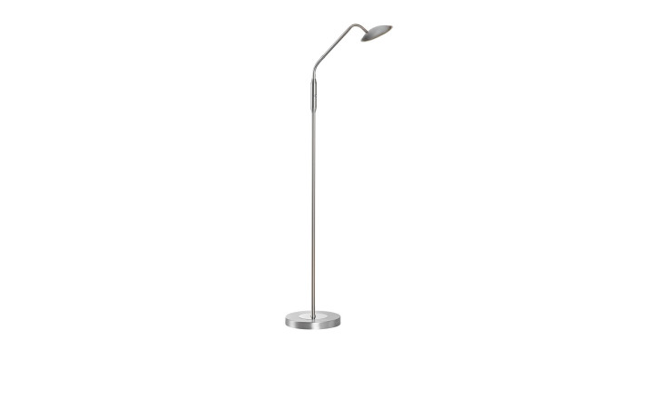 Schlanke, moderne Fischer-Honsel LED-Stehleuchte Tallri 135 cm in silber, Metall, verstellbarer Kopf, Leuchtmittel inkl.