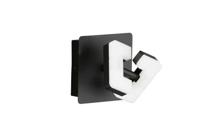 Fischer-Honsel LED-Wandspot Ray 11cm: moderne schwarze Wandleuchte mit geometrischem LED-Design, Leuchtmittel inkl..