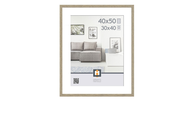 Intertrading Kunststoffrahmen Madrid 40x50 cm, braun, mit Musterbild, passend für Fotos 40x50 cm oder 30x40 cm.
