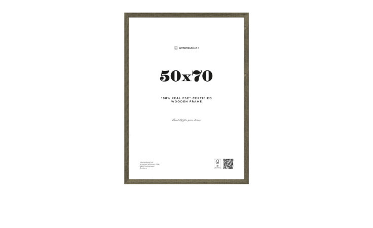 Holzrahmen Toronto 50x70 cm mit Glaseinsatz, 100% echter FSC-zertifizierter Holzwerkstoffrahmen.