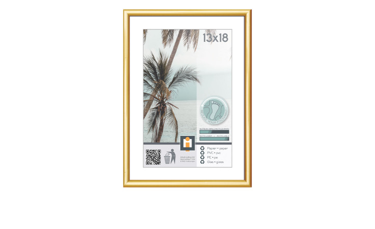 Intertrading Kunststoffrahmen Kyoto 13x18 cm mit Palmenfoto und Größenetikett auf der Vorderseite.