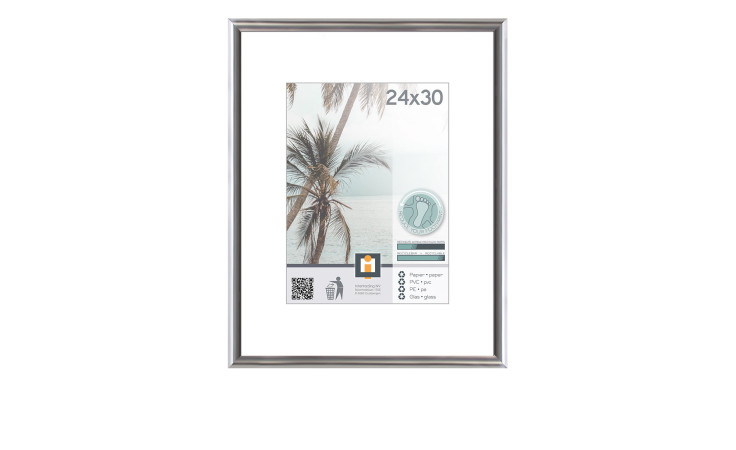 Intertrading Kunststoffrahmen Kyoto 24x30 cm mit Glasfront, weißem Passepartout und Palmenfoto.