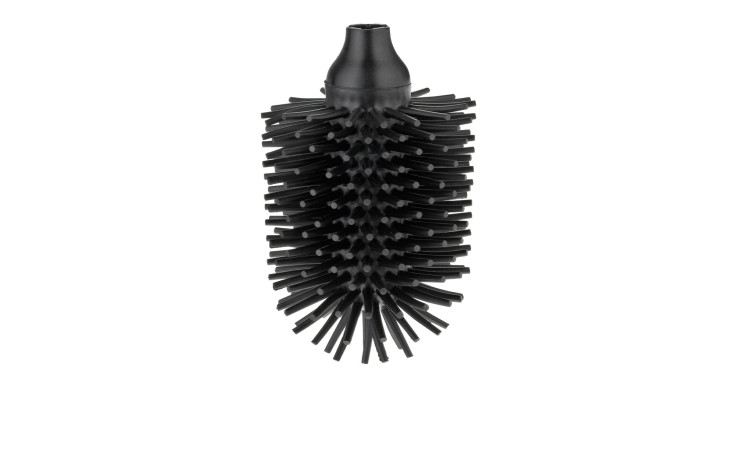WC-Ersatzbürstenkopf: 8 cm zylindrischer Bürstenkopf mit dichten Borsten und Gummi-Basis, vor weißem Hintergrund.