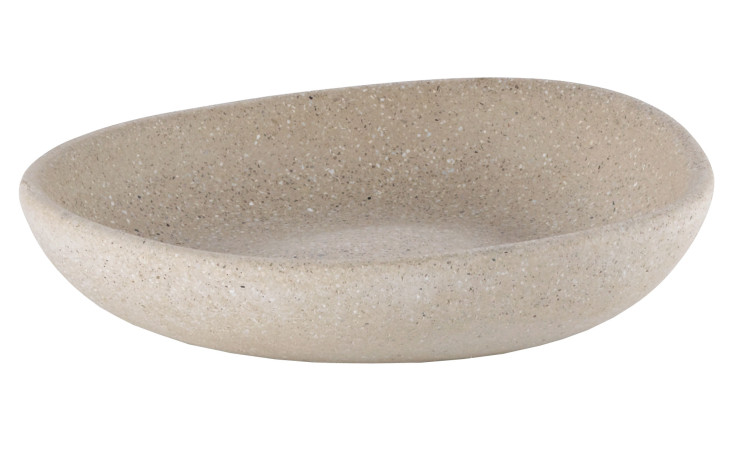 Seifenschale Roda in beiger Steinoptik, hergestellt aus Zement