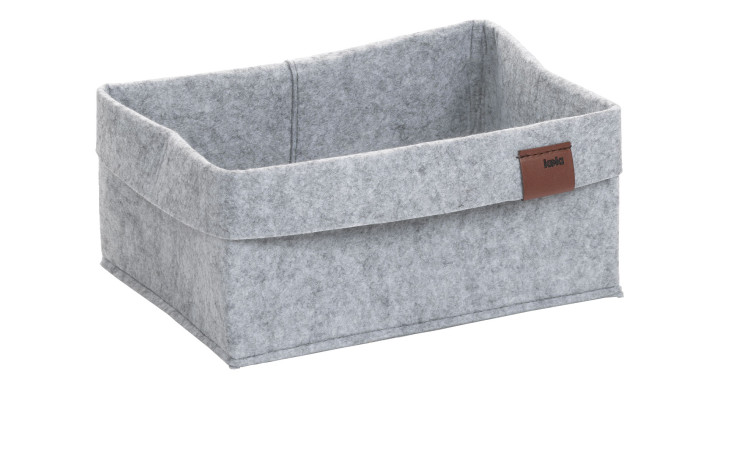 Korb Fay 26 cm in hellgrau aus Filz