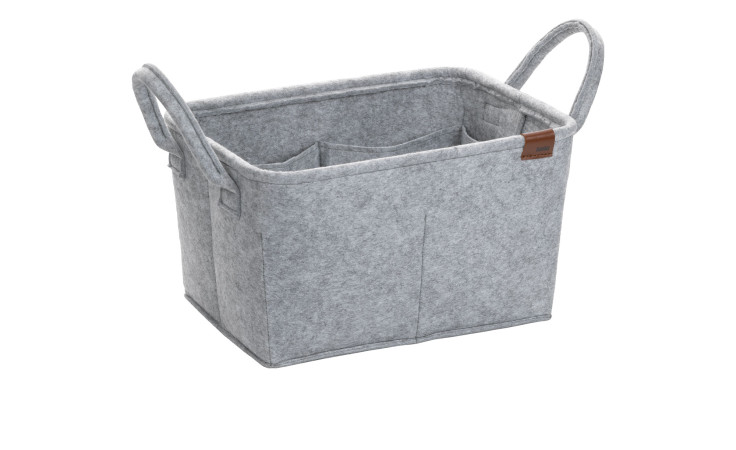 Korb Fay 35 cm in hellgrau aus Filz