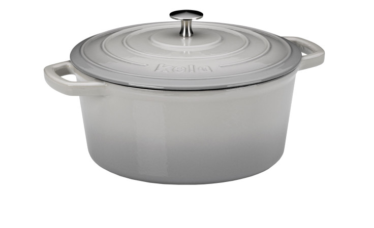 Bräter Calido 4,6 l aus hellgrauem Gusseisen