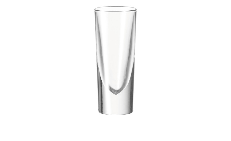 Das Leonardo Grappa Becher Gilli 150 ml ist ein hohes, transparentes Glas mit einer zylindrischen Form und einer Höhe von 14 cm.