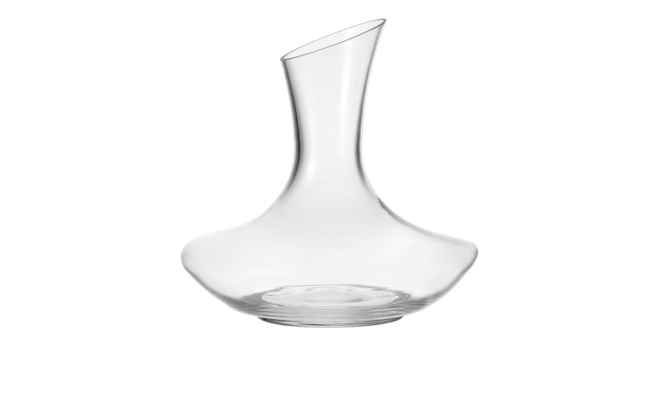 Leonardo Dekanter Daily 750 ml Weinkaraffe aus Glas, 22 cm hoch, breiter Boden, schräger Hals, auf weißem Grund.