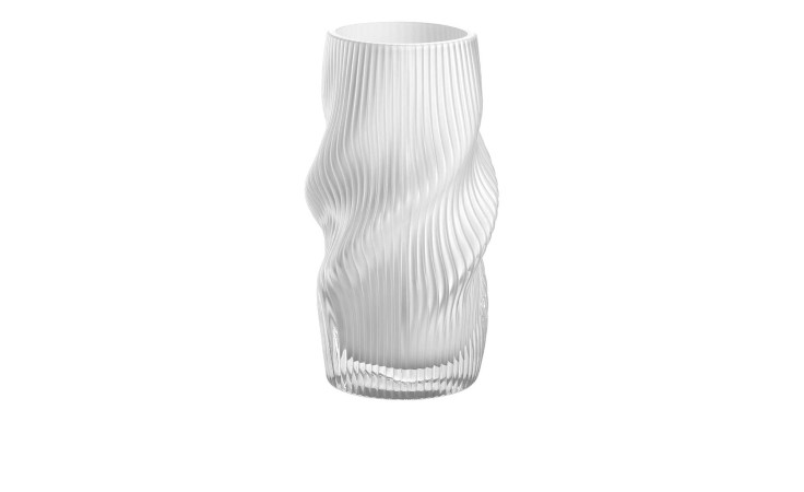 Die Leonardo Vase Verdi 19,4 cm zeichnet sich durch eine hohe, zylindrische Form und wellenförmige, strukturierte Linien für eine stilvolle Dekoration aus.
