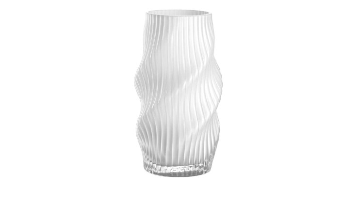 Leonardo Vase Verdi 22,5 cm: Hohe Vase aus klarem Glas mit gedrehter, gerippter Textur - ideal für eine stilvolle Dekoration.
