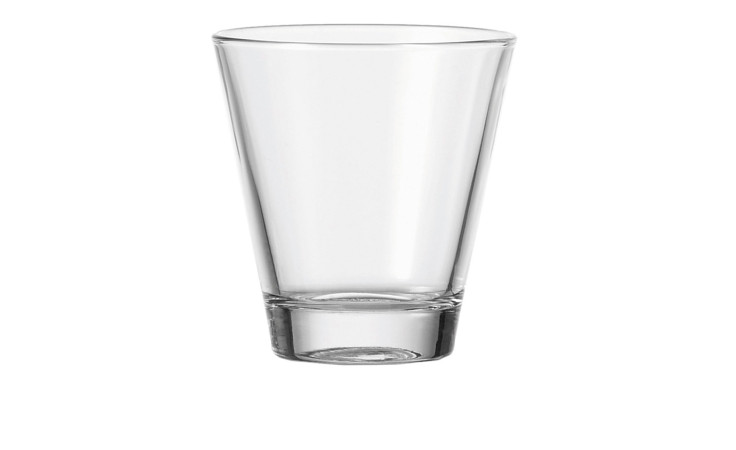 Der Leonardo Whiskybecher Ciao 215 ml, ca. 8 cm hoch und mit ausgestelltem Rand, steht leer auf weißem Grund.