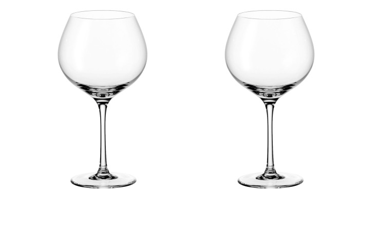 Das Leonardo Gingläser-Set (2 Stück, 630 ml) besteht aus zwei eleganten Gläsern mit langen Stielen auf weißem Hintergrund.