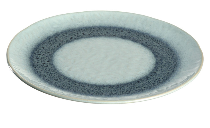 Der Leonardo Teller Matera 22,5 cm hat einen blau gesprenkelten Rand und eine helle Mitte - ein charmantes Dekor für jeden Tisch.