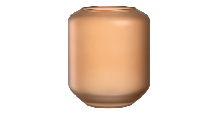 Windlicht Autentico 19 cm aus braunen Kalk-Soda-Glas in einer runden Form.