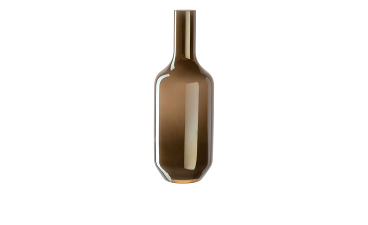 Vase Autentico 39 cm aus braun / goldenem Kalk-Soda-Glas.