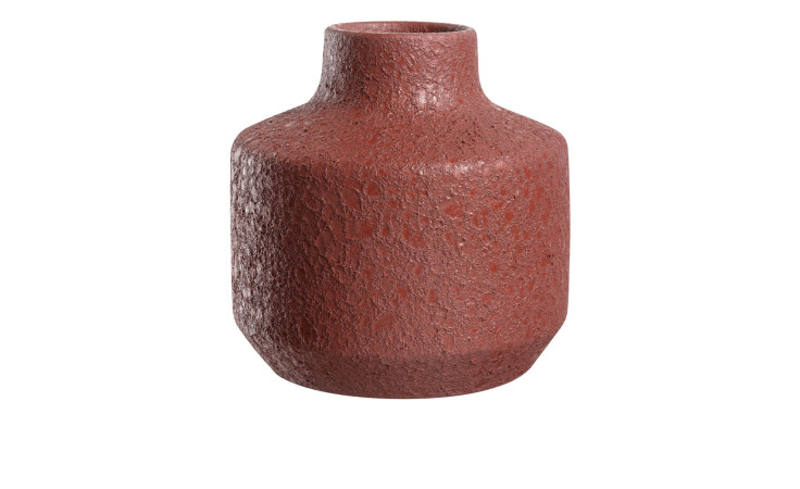 Keramikvase Autenntico 22 cm aus rotem Keramik in einer runden Form.