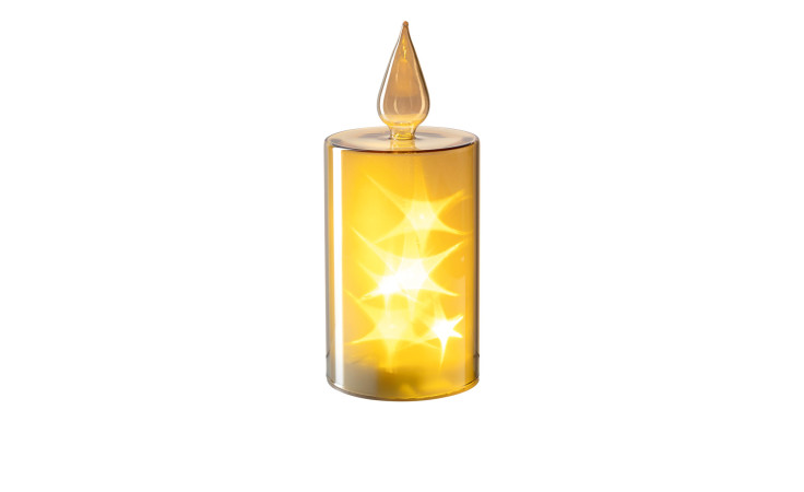 LED-Kerze Autentico 21 cm aus goldenem Glas.