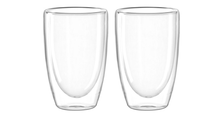 Leonardo Doppelwandbecher-Set DUO: Zwei transparente Gläser, je 400 ml.