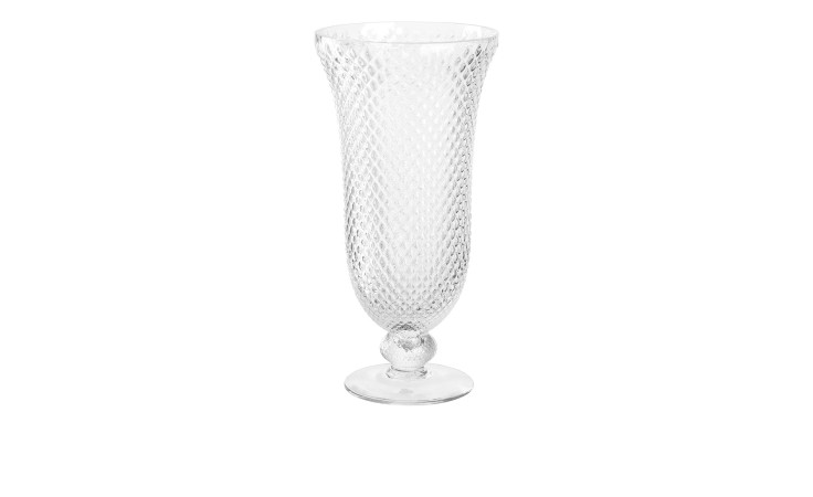 Leonardo Vase Poesia 35 cm, transparentes Glas mit ausgestelltem Rand und rundem Sockel, abgebildet auf weißem Hintergrund.