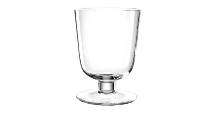 Das Leonardo Windlicht Capanna 23 cm ist ein transparenter Glasbecher, ideal für die Dekoration, abgebildet auf weißem Hintergrund.